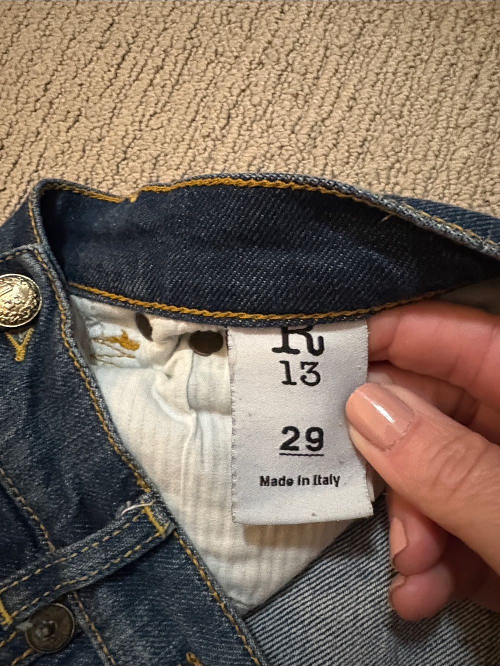 R13 Women's Dark Blue Skinny Jeans - Picture 3 of 5